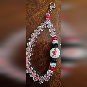 Handmade UofL Glass Beaded Wristlet